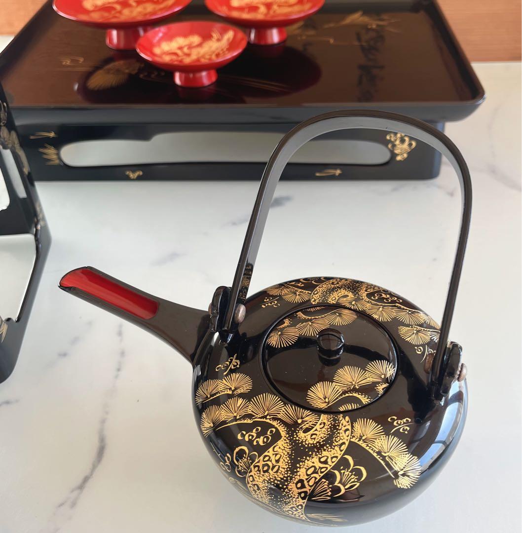 漆器セット 金箔装飾 木箱付き　輪島塗　お屠蘇セット　お正月