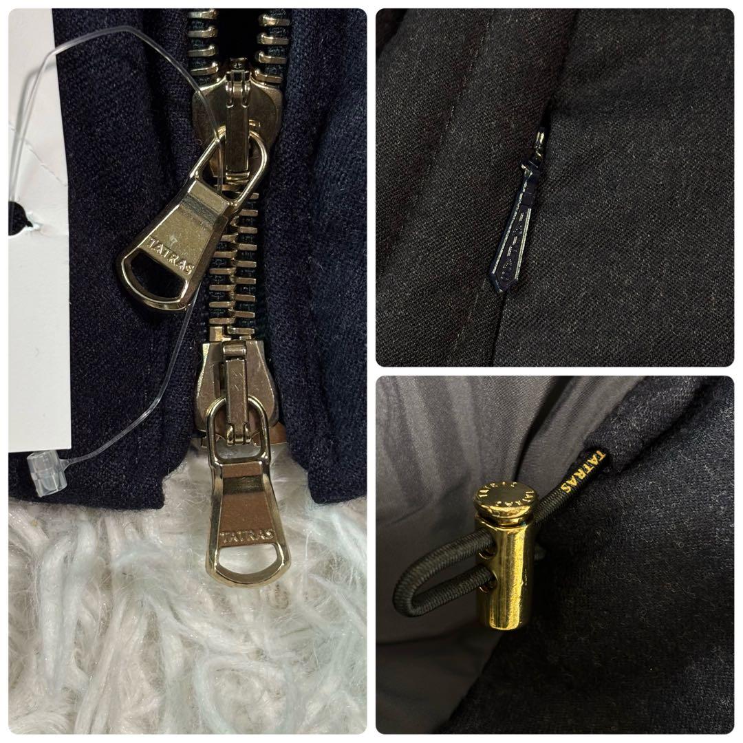 別注/未使用級/M✨タトラス ダウンコート ポリテアマ 2way ウール 濃紺