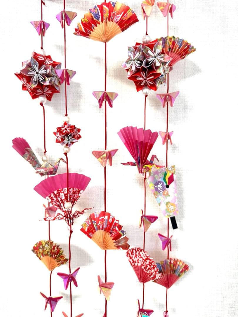 ⑤吊るし飾り（大）　ひな祭り　お雛様　桃の節句　壁飾り 赤　さげもん