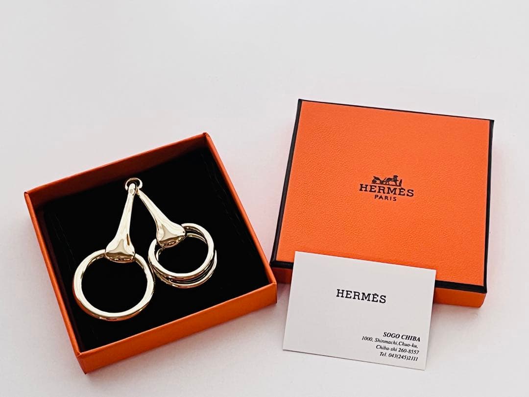 HERMES エルメス　スカーフリング　モール　90 ゴールド