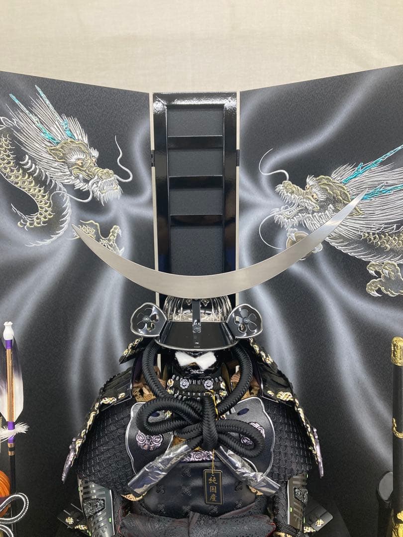 ブロンズ伊達10号鎧/変形三曲銀盛上龍黒畳