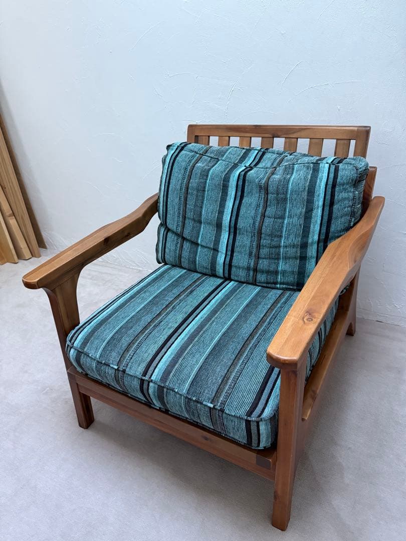 中古美品WTW TISMO ティズモ ソファ 1人掛け ブルーグリーン 西海岸）