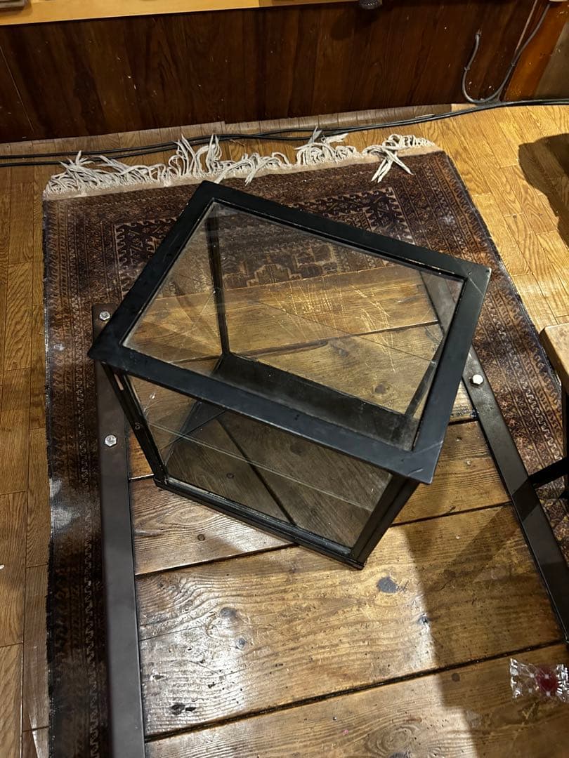 アンティーク　ガラスケース　ディスプレイケース ブラック　ビンテージ
