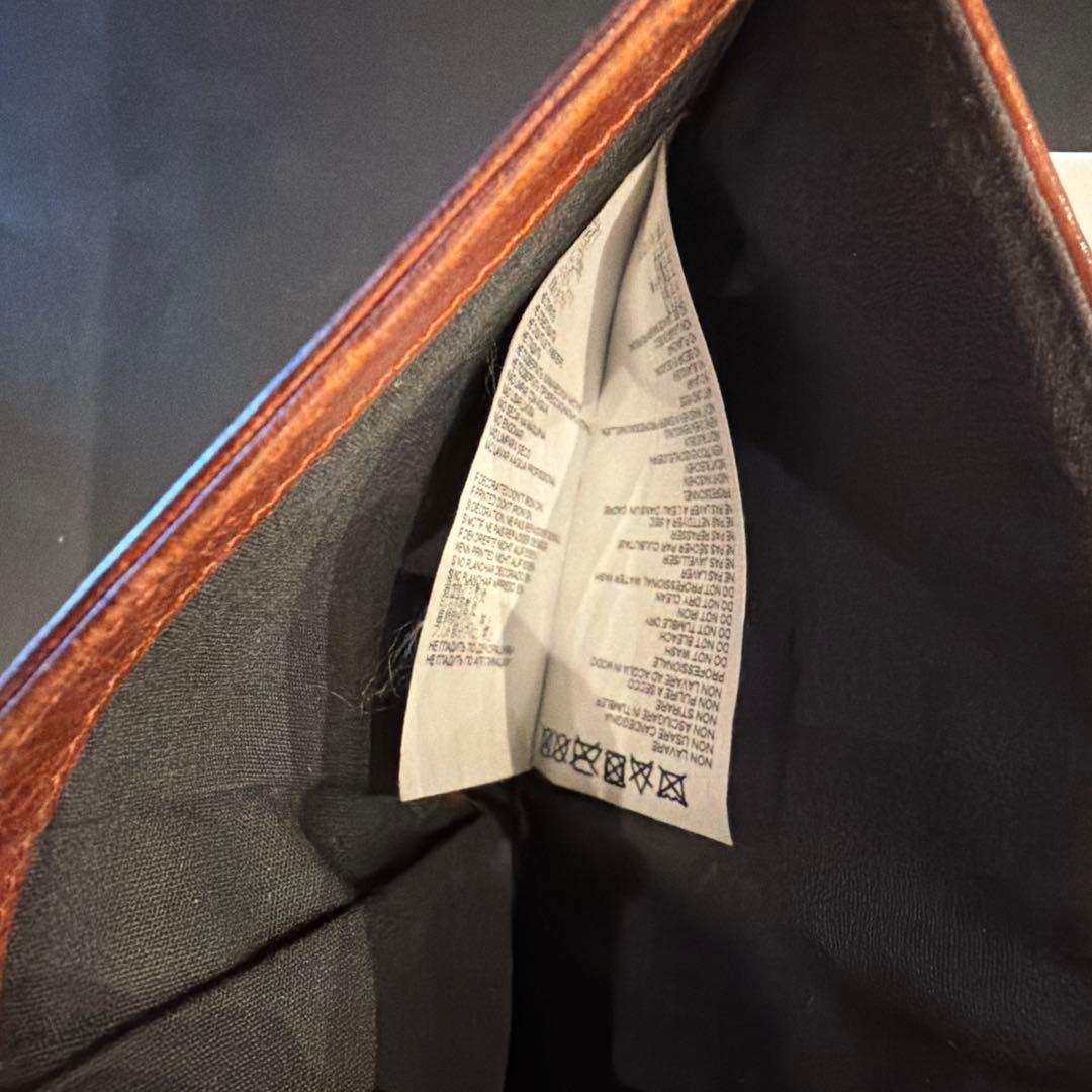 【Maison Margiela】レザー二つ折り財布 ブラウン ジッパー付き