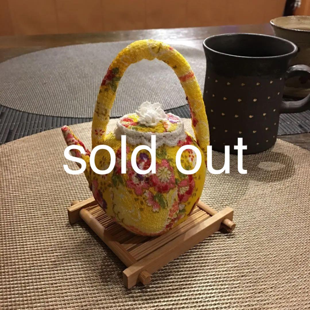 ちりめん細工 急須 インテリア 置物 ハンドメイド