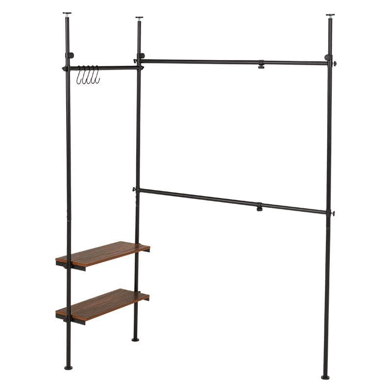 突っ張り伸縮ハンガーラック ブラウン×ブラック [8269]
