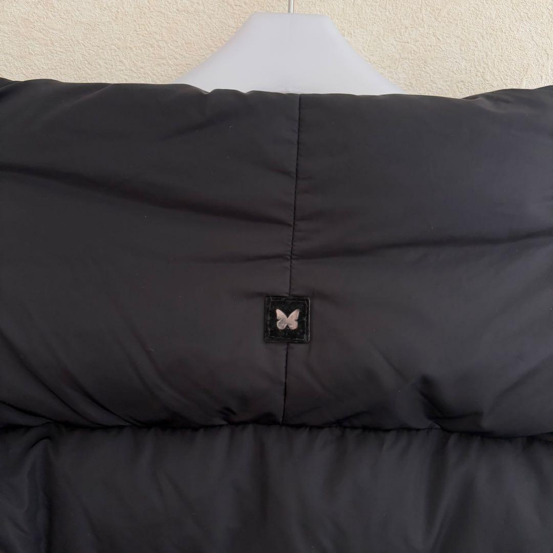 マックスマーラ　ノーカラー　ダウン　コート　ブラック