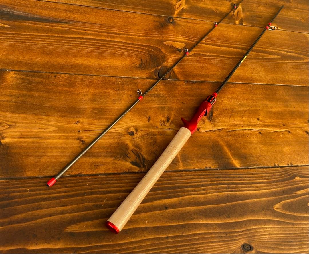 バス釣りセット　2ピースロッド　6ft バスロッド　ベイトロッド　カーボンロッド