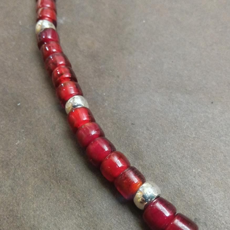 ちーちゃん様　ホワイトハーツビーズネックレス　シルバー９２５