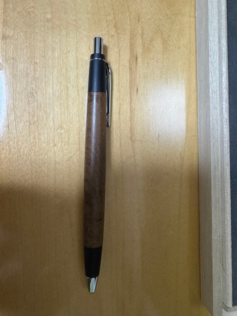 野原工芸　特上チーク瘤　シルバー金具 シャーペン 固定式付属