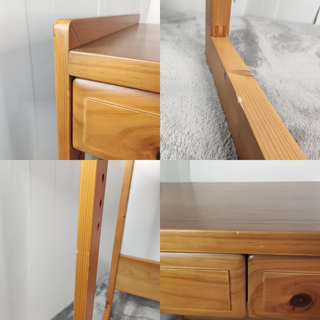 木製　高さ調整可能　学習机　作業台　ワークデスク　幅69 奥行44 高さ79