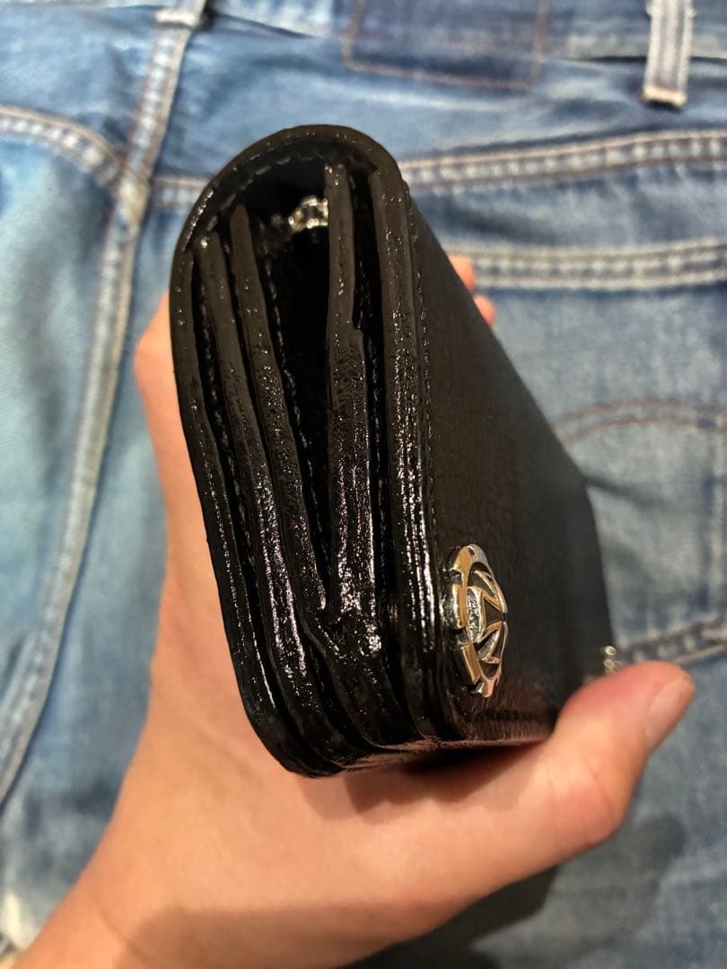 ミドル　トラッカーウォレット　シュリンクレザー　シルバー925 アイアンクロス