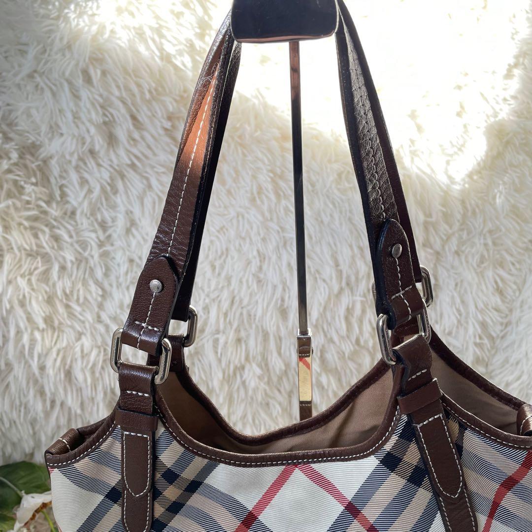 BURBERRY BLUE LABELバーバリーノバチェックトートバッグ肩掛け可