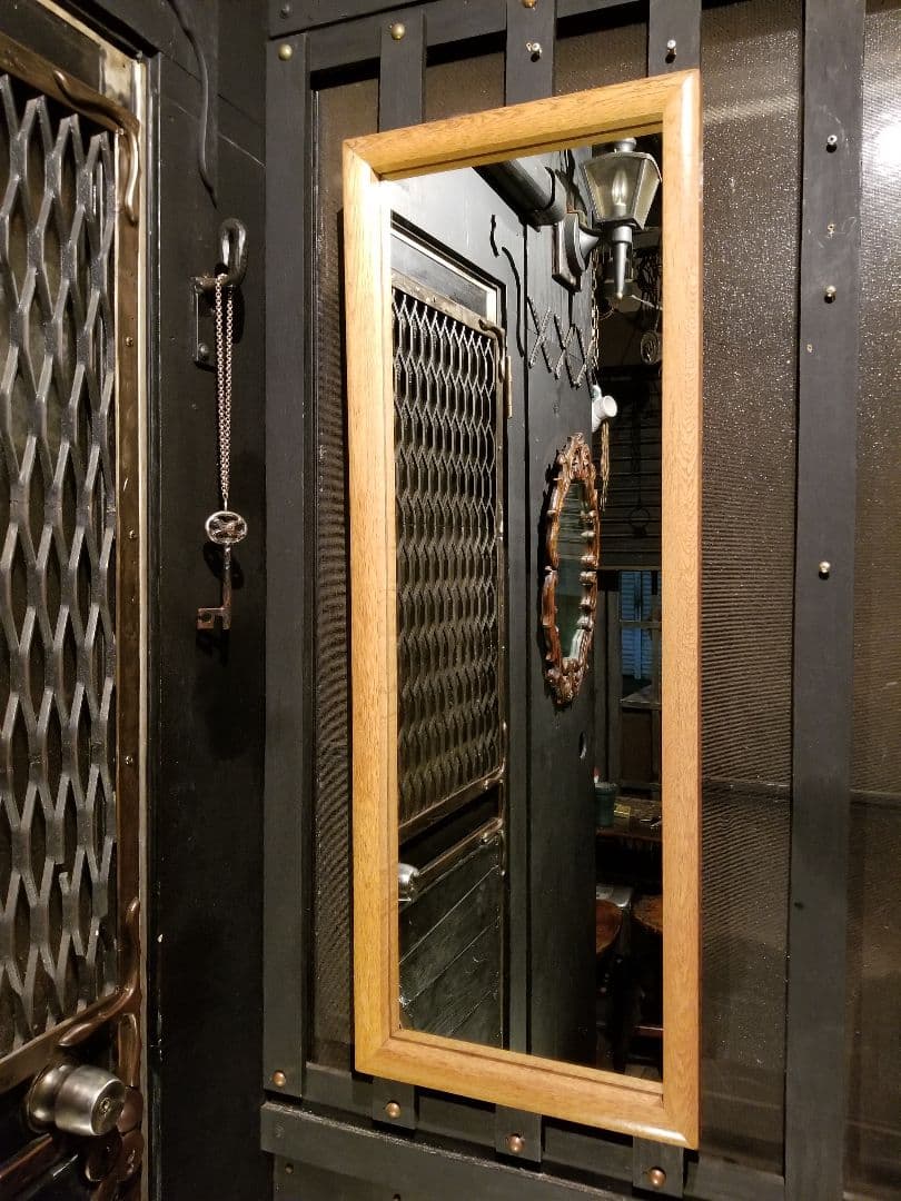 1960's　ヴィンテージ　北欧　ナチュラル　モダン　オーク　無垢材　壁掛け　鏡