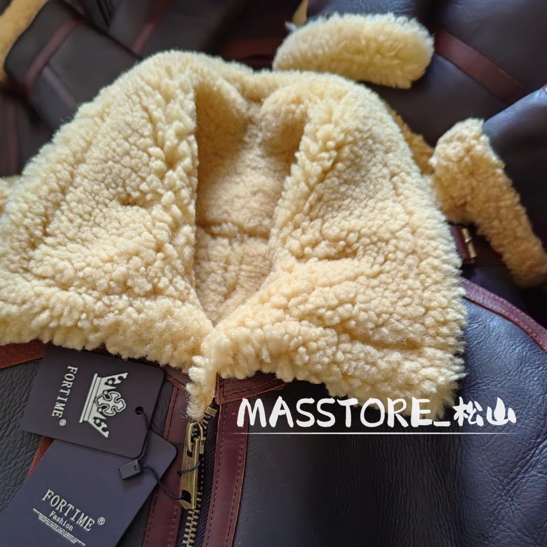 美品 B3 フライトジャケット レザージャケット羊革 ムートン 毛皮 S-3XL