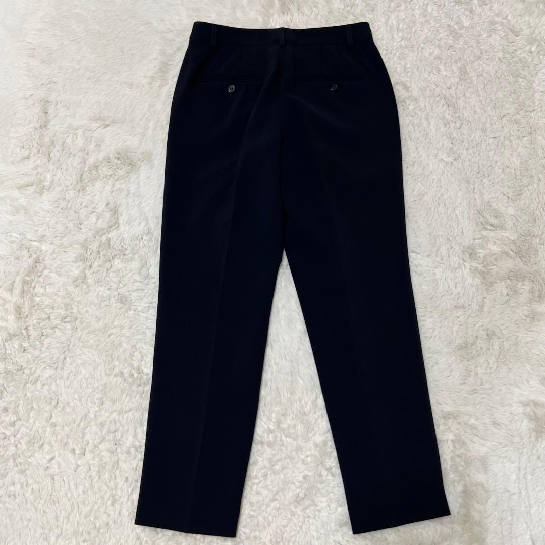 美品　未使用級　洗える　23区　ノーカラー ジャケット　パンツ　セットアップ　紺