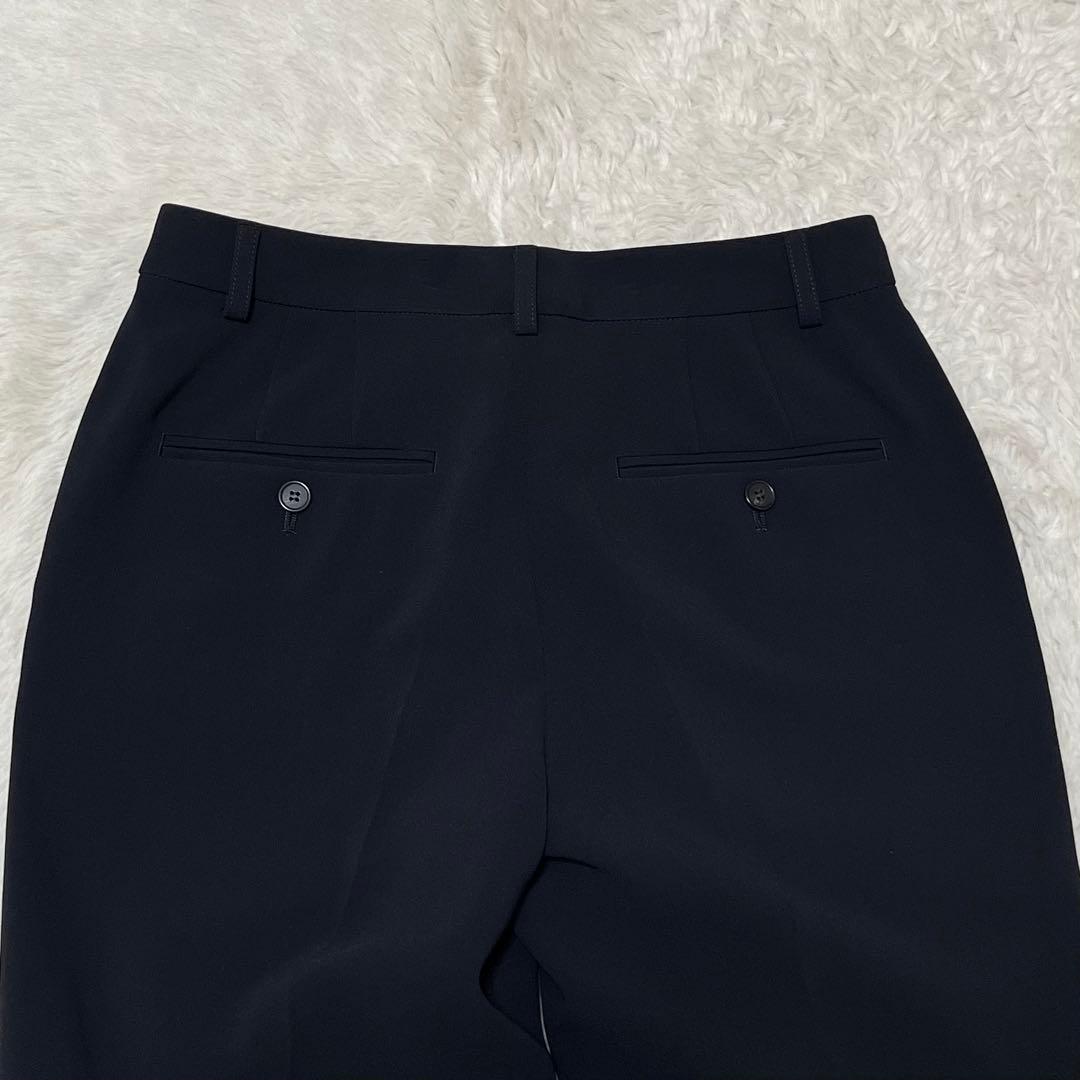 美品　未使用級　洗える　23区　ノーカラー ジャケット　パンツ　セットアップ　紺