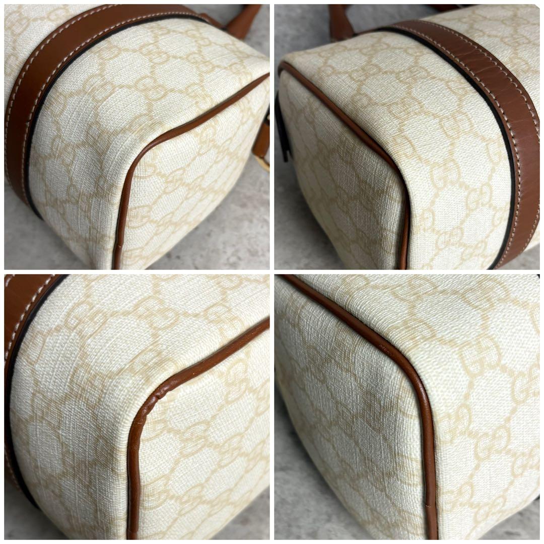 ✨廃盤品✨ グッチ ミニボストンバッグ GGスプリーム ホワイト 白色