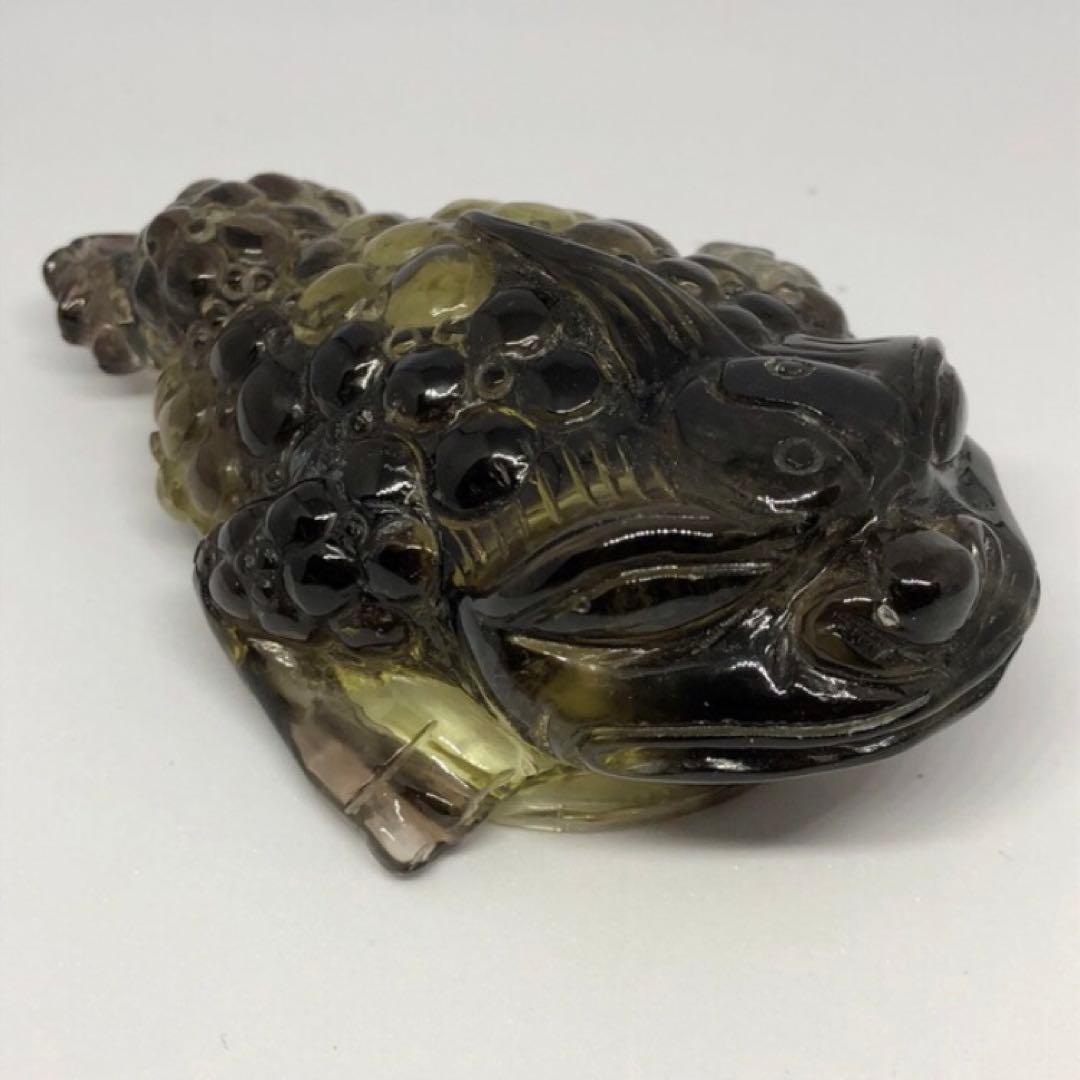 3本足のカエル　金運　レモンクオーツ　三脚蟾蜍　風水　レア
