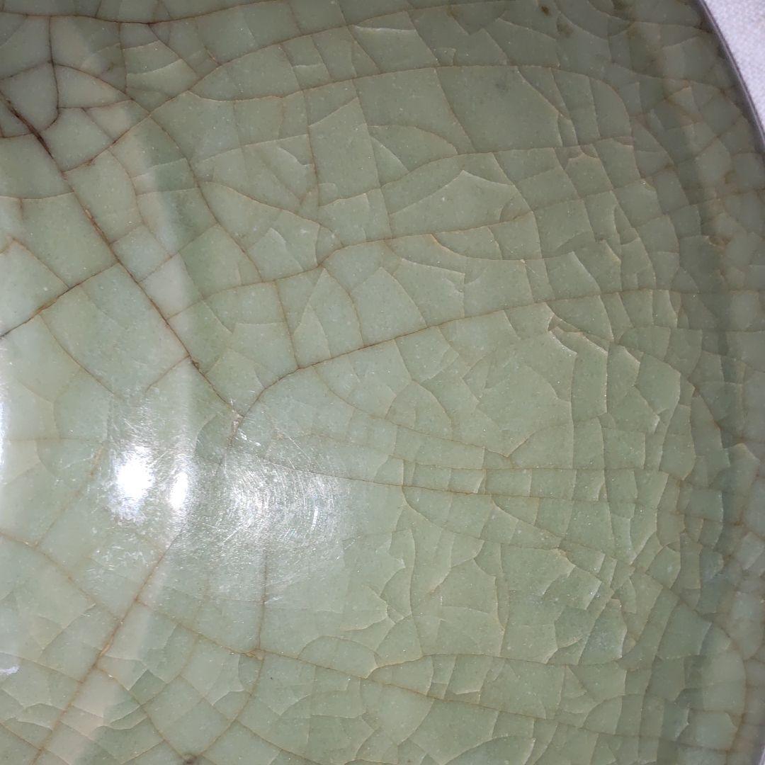 元～明、龍泉窯青磁大盤。