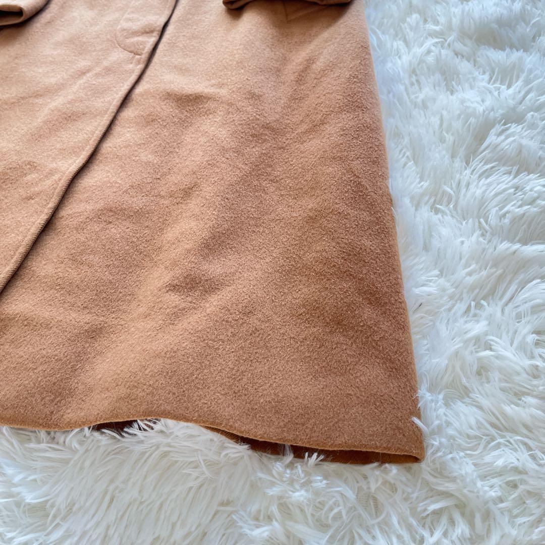 バーバリー　ステンカラーコート　ブラウン　カシミヤ　ウール　白タグ　ロングコート