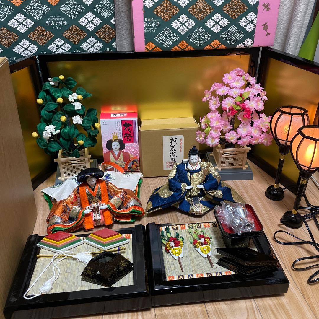 【美品】久月　雛人形セット　三五親王　親王飾り　義春　付属品多数
