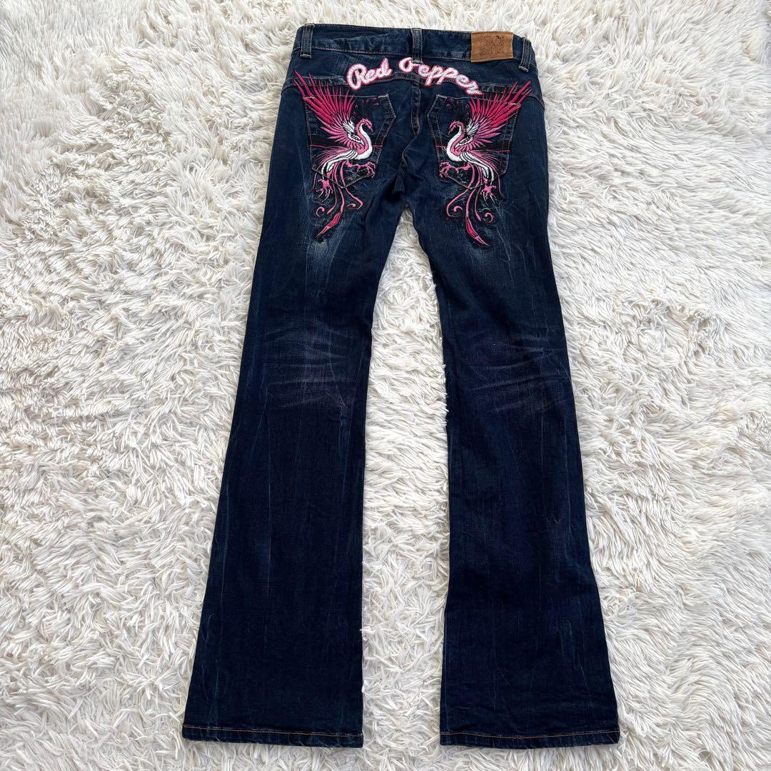 RED PEPPER ジーンズ デニム 刺繍 フレア 29 y2k