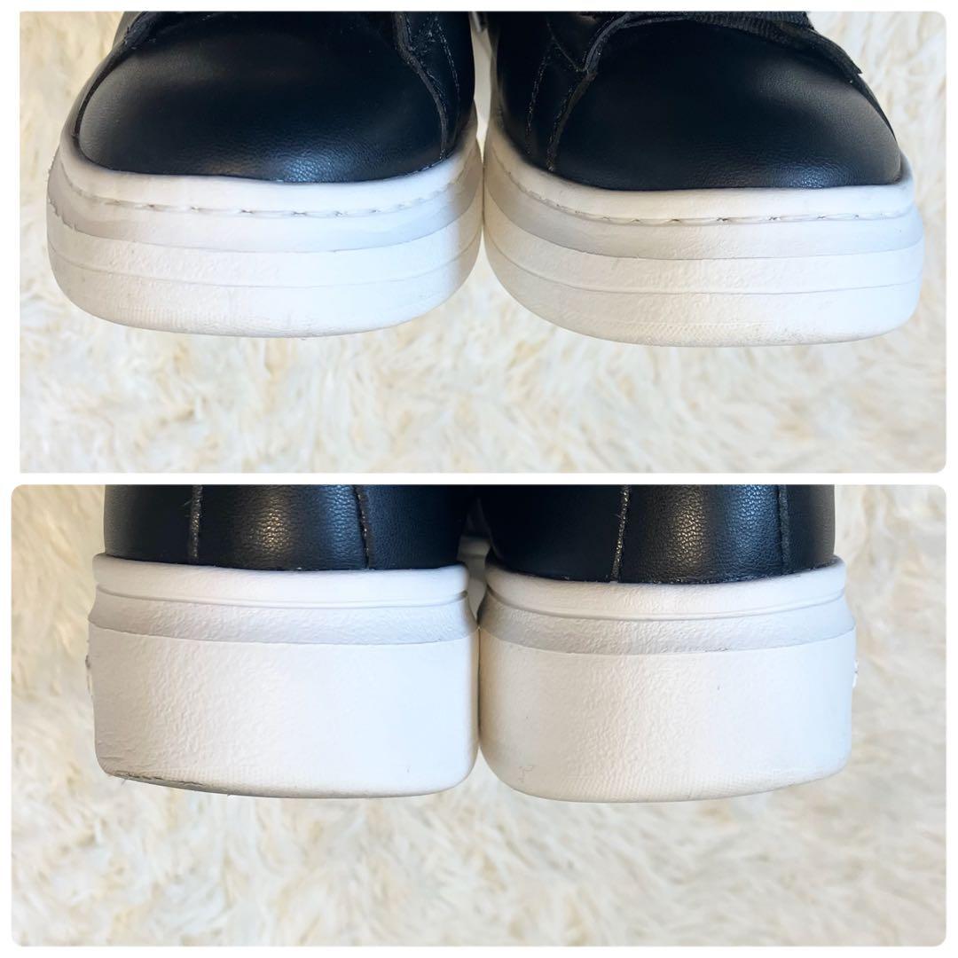 【美品】+diana パールビジュー付きリボンスニーカー ブラック 23.5