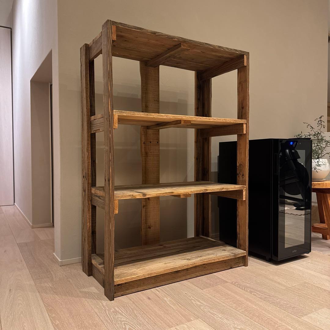 シェルフ 木製 棚 3段 オープンシェルフ 飾り棚 ハンドメイド家具