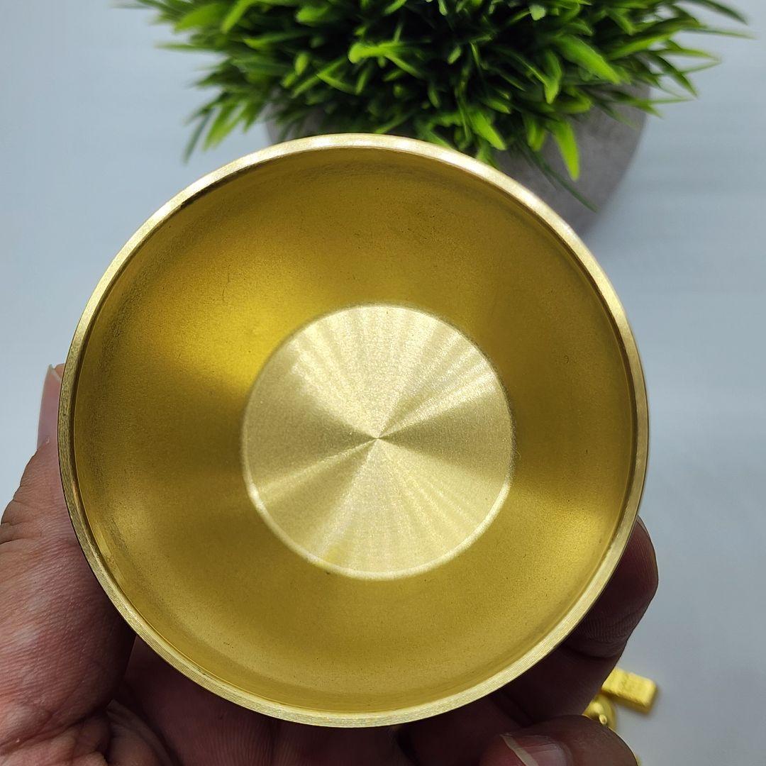 真鍮製元宝＆金の延べ棒セット＋天然水晶六芒星＆容器 風水・開運グッズ ②