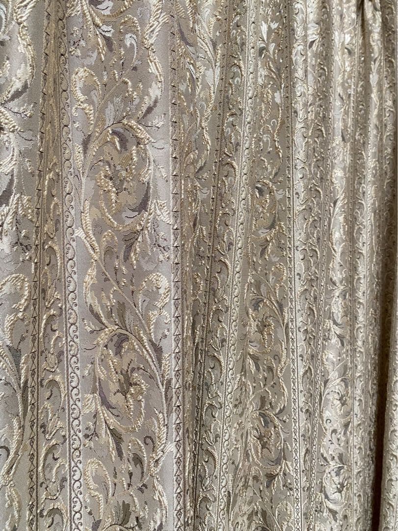 カーテン ダマスク柄180cm 105cm 2枚セット インテリア アンティーク