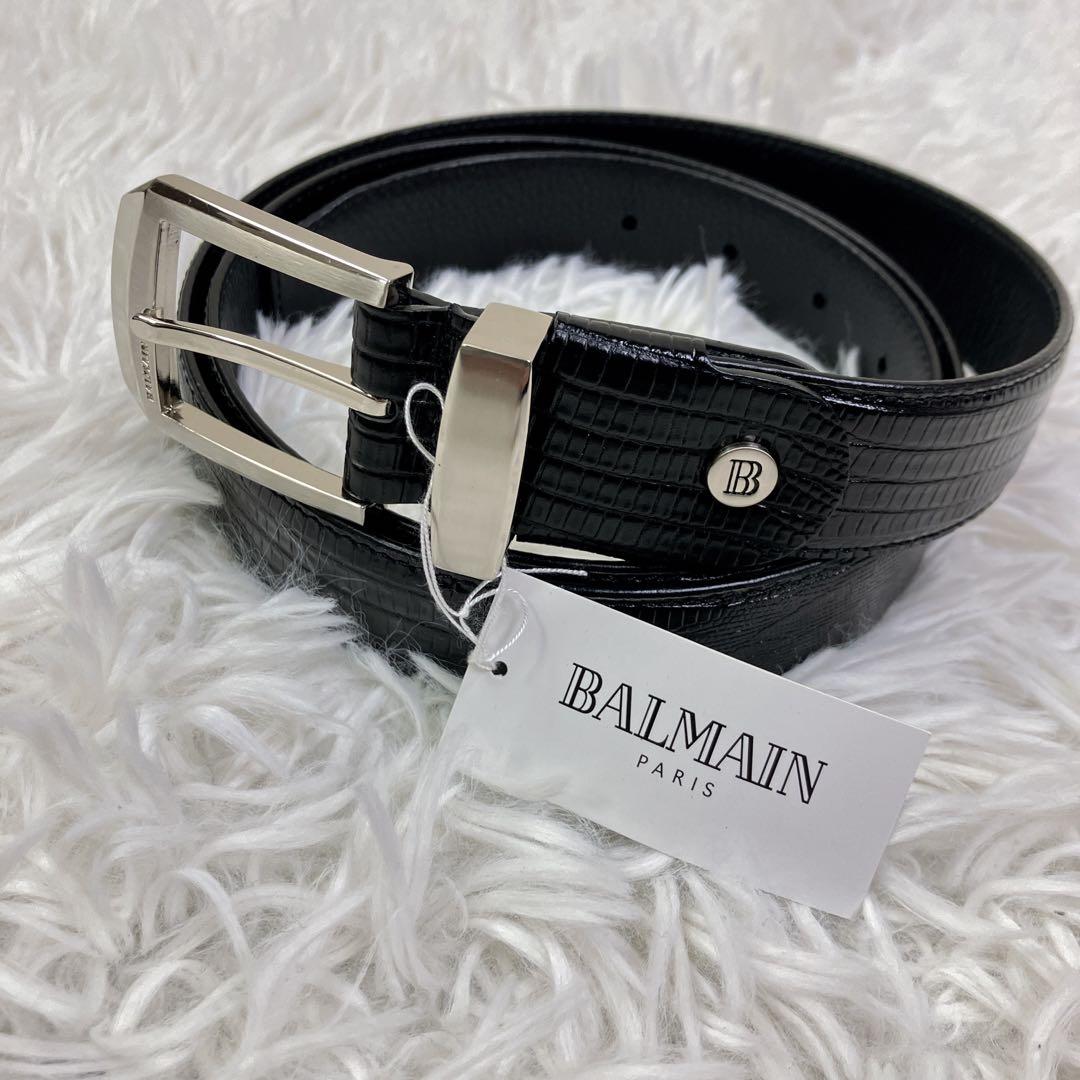 【新品】BALMAIN バルマン　クロコダイル型押し　レザーベルト　本革