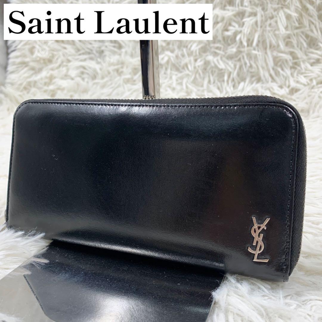 【✨美品✨】サンローラン カサンドラウンドジップ 長財布 メンズ ブラック