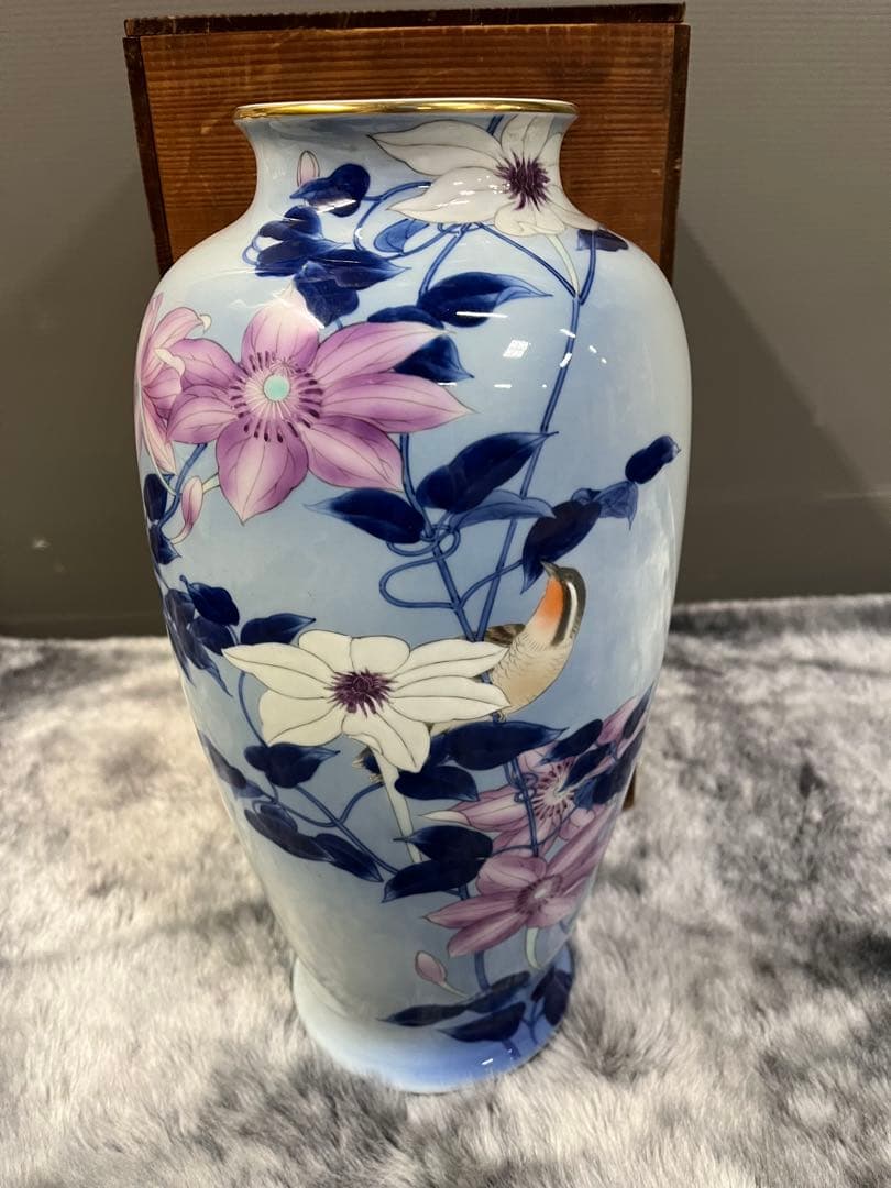 深川製磁　花瓶　高さ38cm　宮内庁御用達 深川