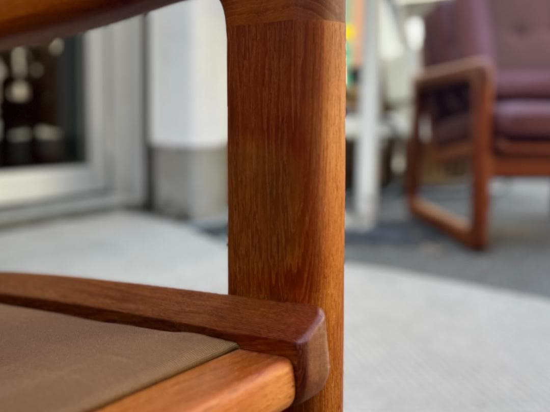 北欧ヴィンテージ☆1970s／デンマーク／1Ｐソファ／チーク材無垢／本革シート