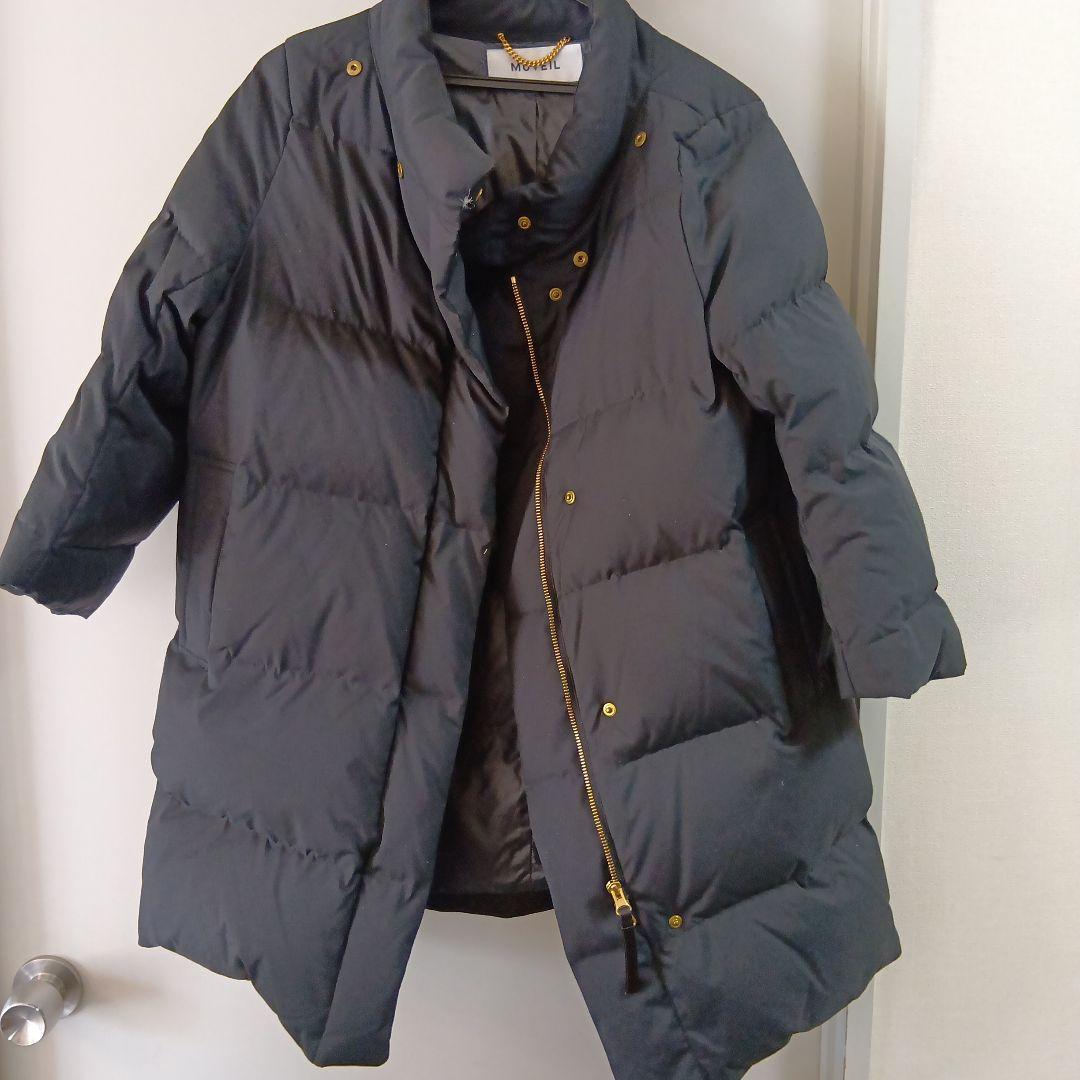 MUVEIL ミュベール ビジュー ファーダウンコート ブラック