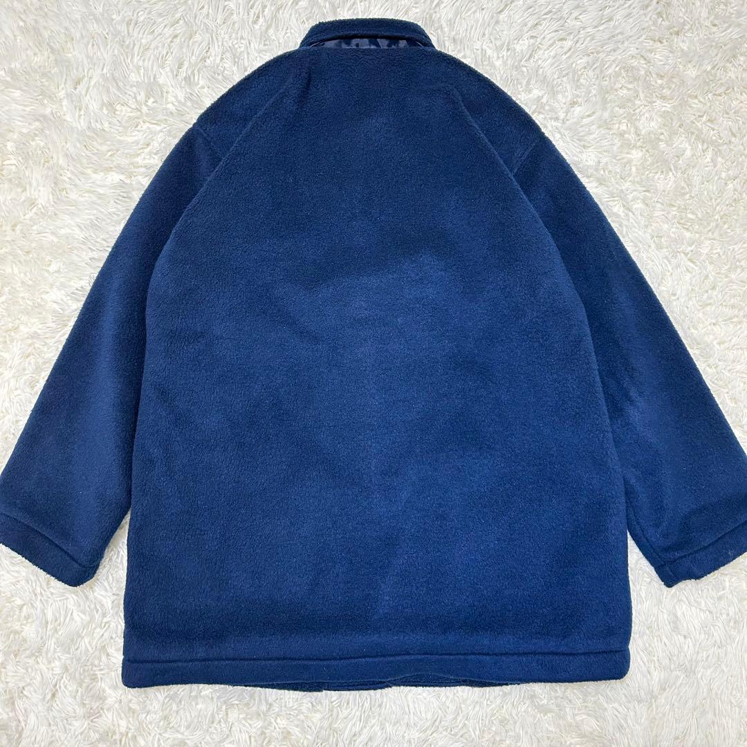 バーバリーズ　ステンカラーコート　裏地ノバチェック　ネイビー　L フリース素材