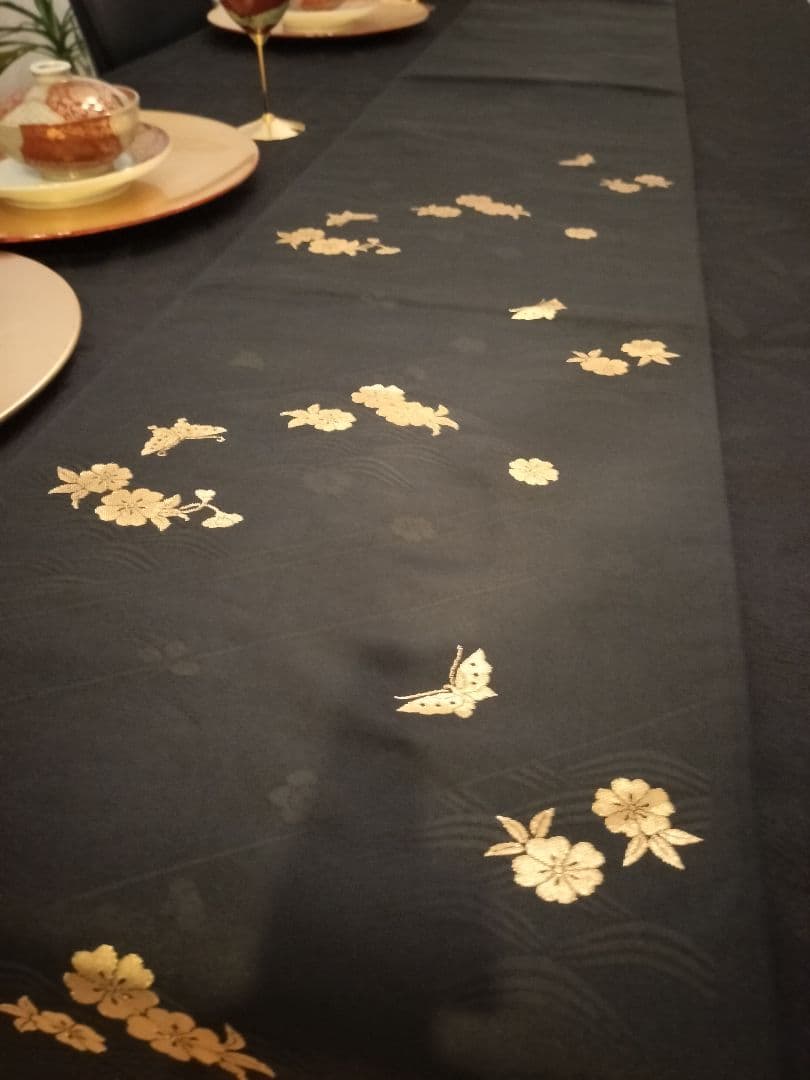 A942★逸品‼️全通帯‼️ひな祭り‼️袋帯正絹テーブルランナー2m14cm