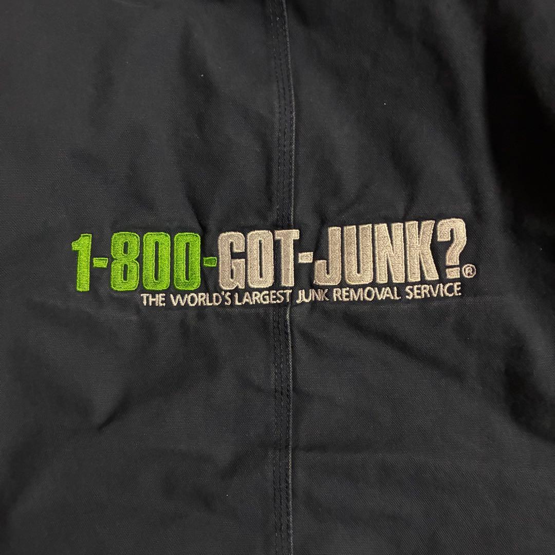 90s BERNE ダック地アクティブジャケット企業刺繍ロゴ ビック刺繍 短丈M