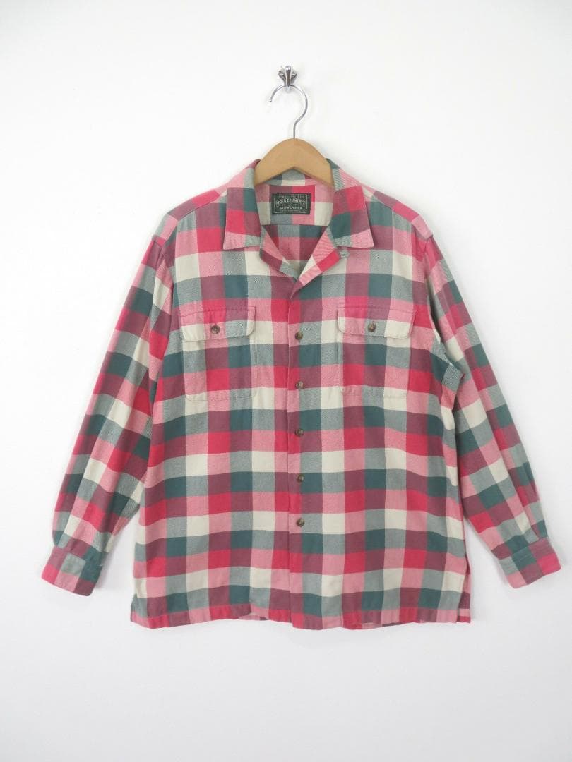 希少 90s ポロカントリー ラルフローレン オープンカラー ネルシャツ RRL