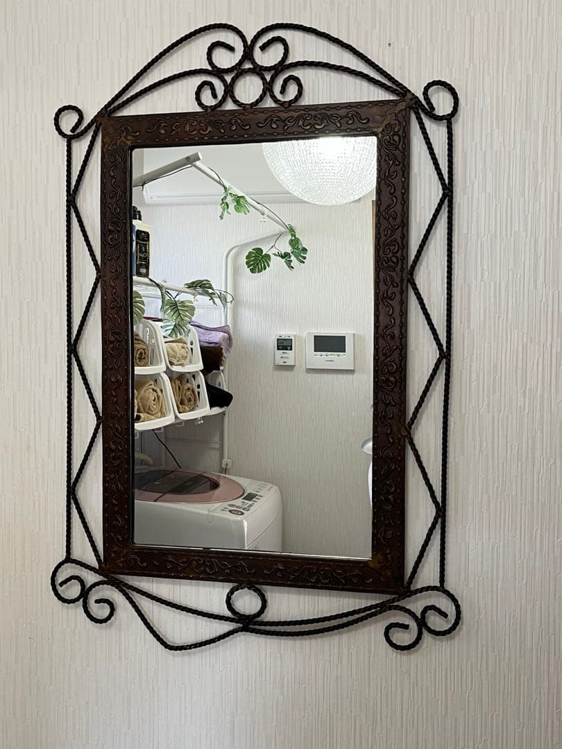 アンティーク 鏡 アイアン 金属加工