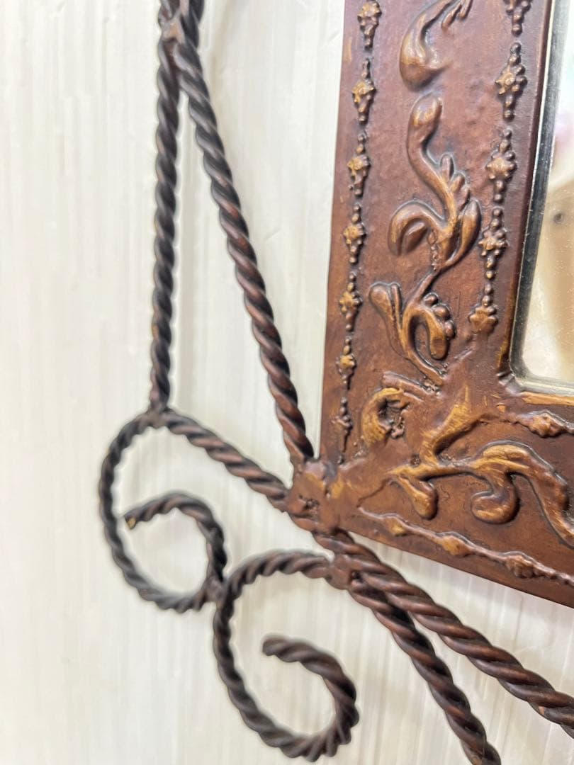 アンティーク 鏡 アイアン 金属加工