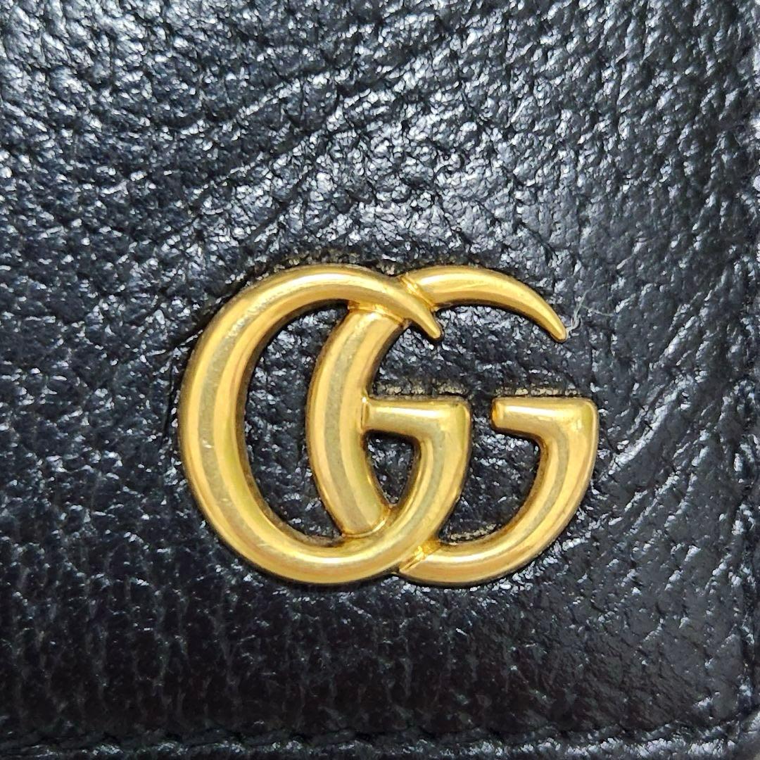 ✨極美品✨グッチ　長財布　二つ折り　小銭入れ　マーモント　ブラック　レザー　黒