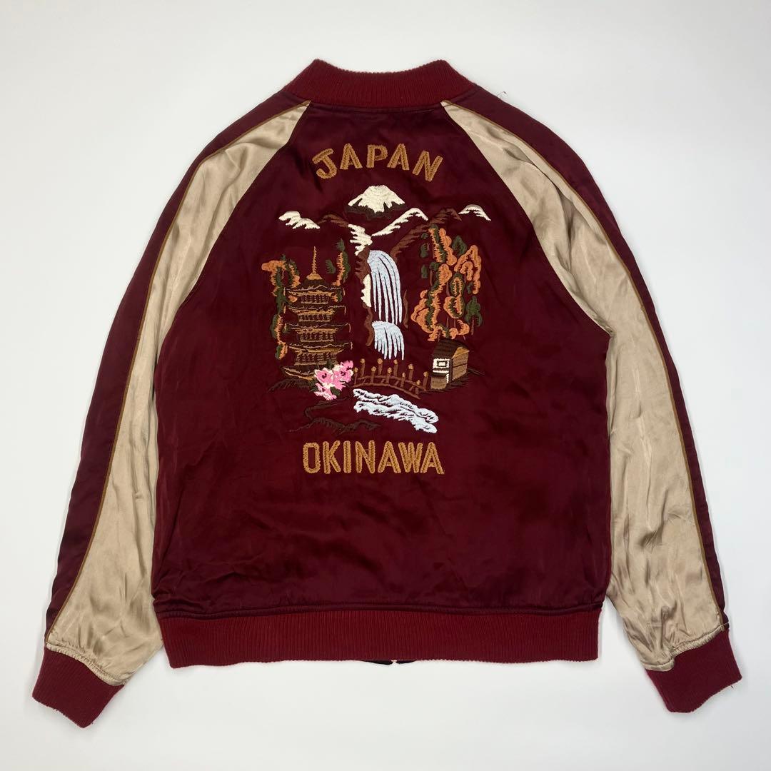 【レア】ヒューストン 沖縄 スカジャン サテン L スーベニアジャケット 龍 虎