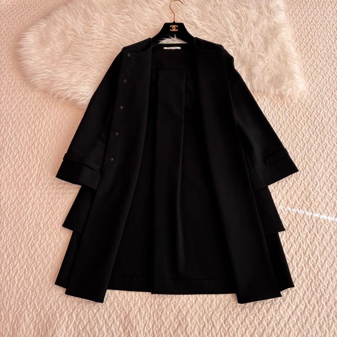 フォクシーニューヨーク♡マットストレッチグログランコート 38 ブラック