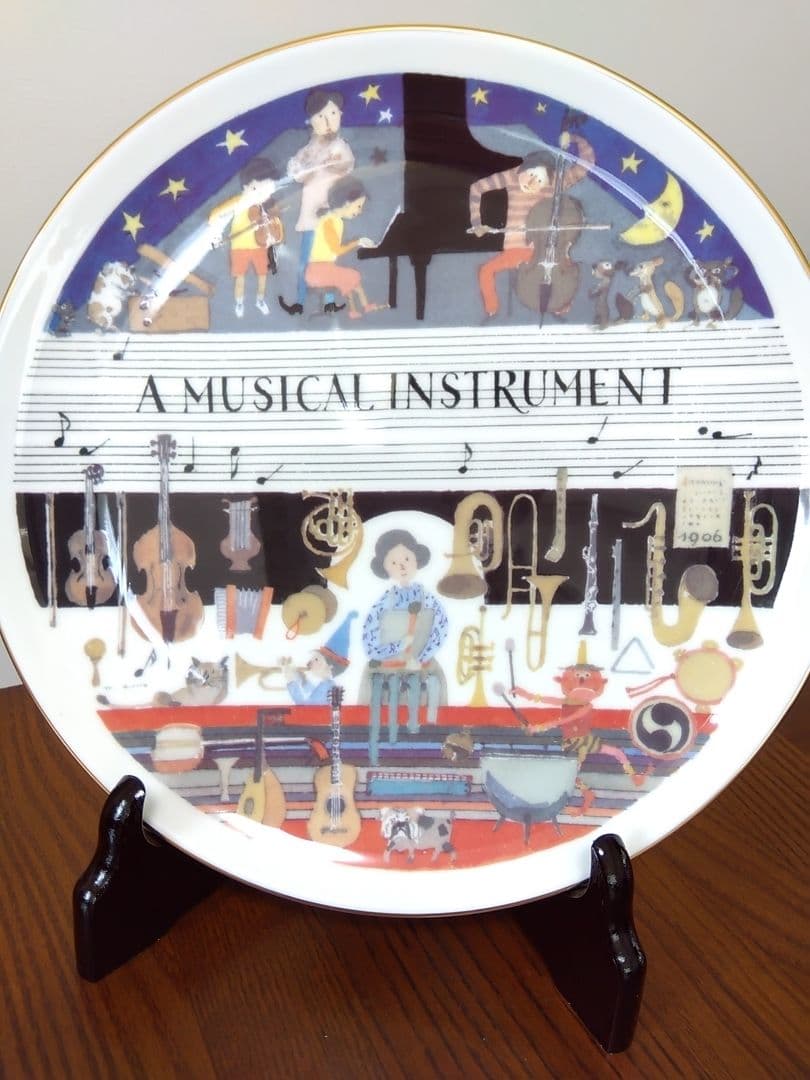 ノリタケ製　安野光雅絵皿プレート　音符柄