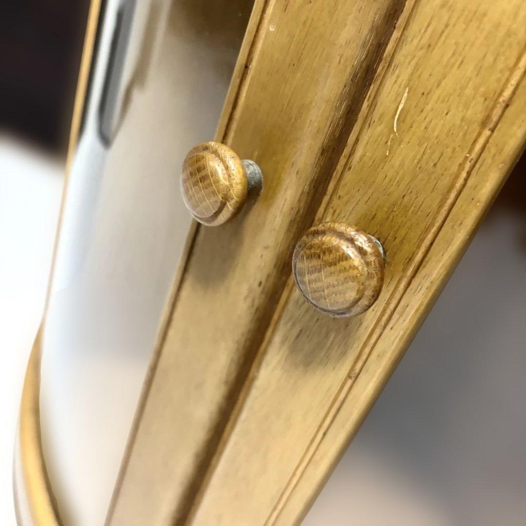 カリモク コロニアル コーナーキャビネット 曲面ガラス オールド期 飾り棚