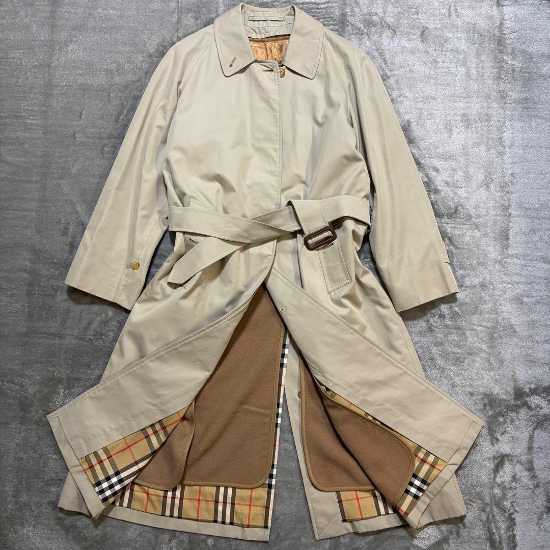 H244 美品✨ バーバリーズ　トレンチコート　ノバチェック　ベルト　ライナー付