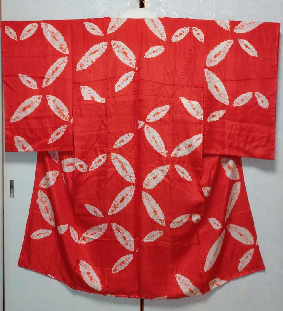 NA168アンティーク子供着物長襦袢ジュニアサイズ綺麗着丈123センチ裄丈63