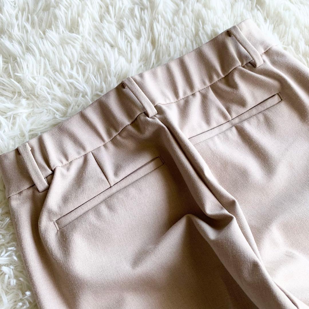 プラステ セットアップ ノーカラー ベージュ パンツ ストレッチ　S